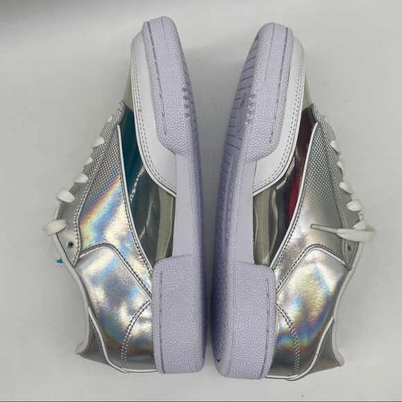 Reebok Club C 85 clear metallic lace up Sneaker, Wonder Women Size 6.5 - Picture 4 of 6